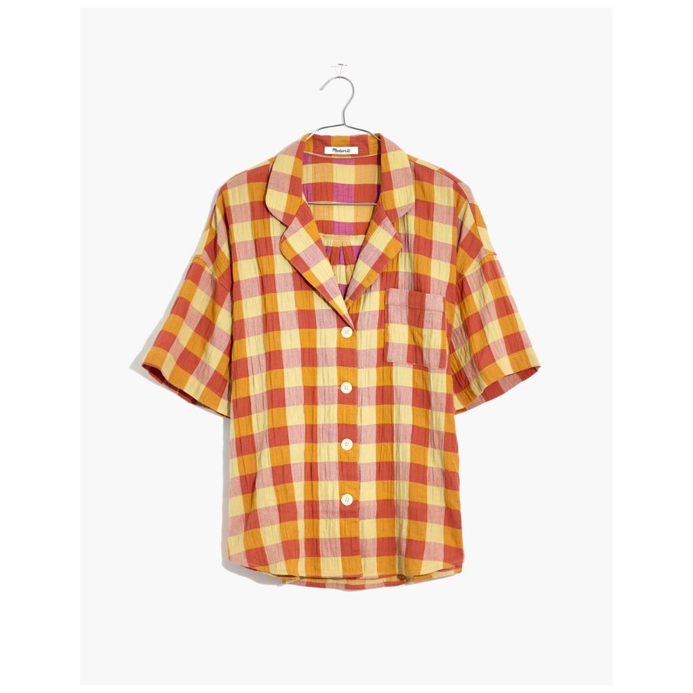 [NWT] Madewell Crinkle Button Down Top in Gingham